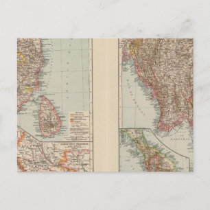 India South, Burma, Malay Peninsula Postcard