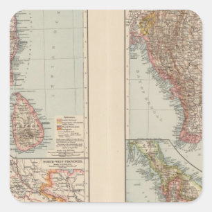 India South, Burma, Malay Peninsula Square Sticker