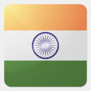 India square glossy flag sticker