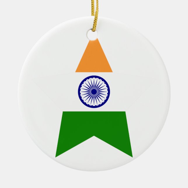 India Star Ceramic Tree Decoration (Front)