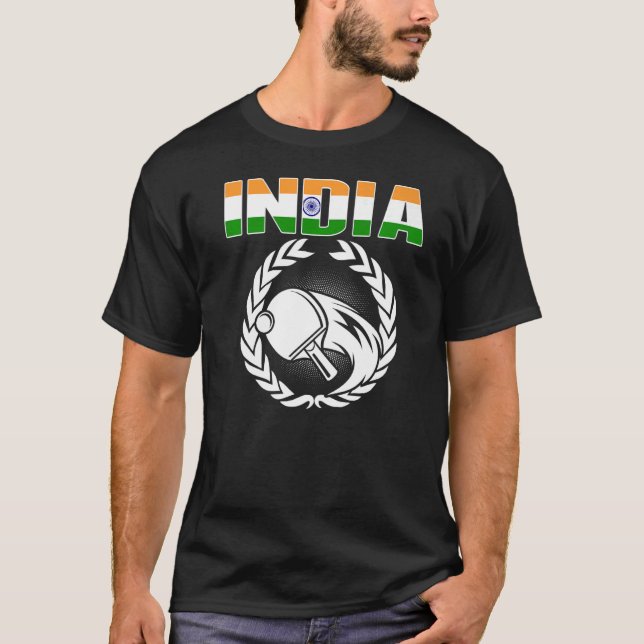 India Table Tennis  Indian Ping Pong Supporter Spo T-Shirt (Front)
