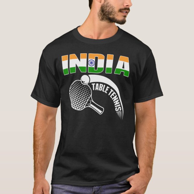 India Table Tennis     Support Indian Ping Pong Te T-Shirt (Front)