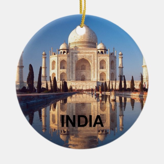 India Taj-mahal angie Ceramic Tree Decoration (Front)