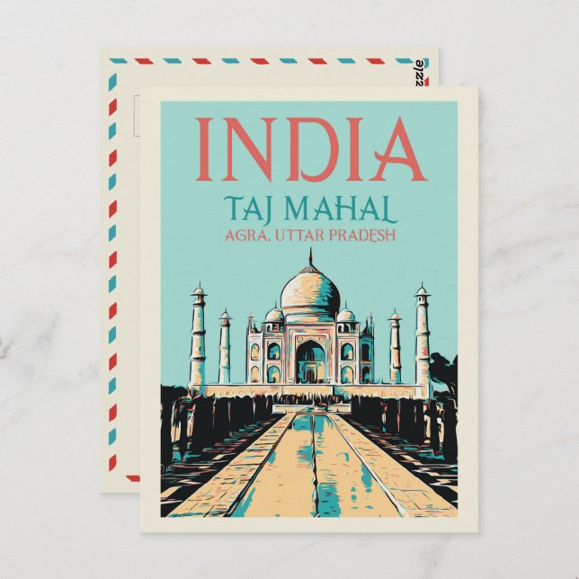 India Taj Mahal in Uttar Pradesh Postcard (Front/Back)
