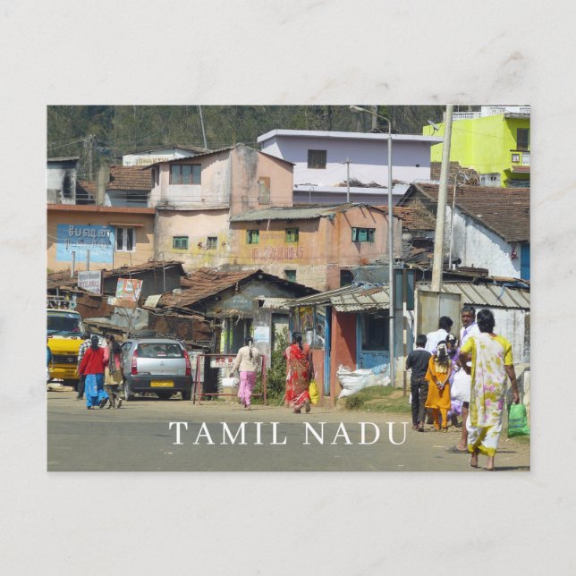 India Tamil Nadu village houses postcard (Front)