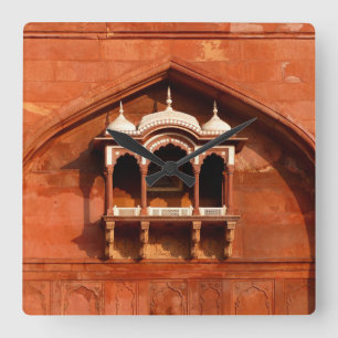 India Temple Wall Square Wall Clock