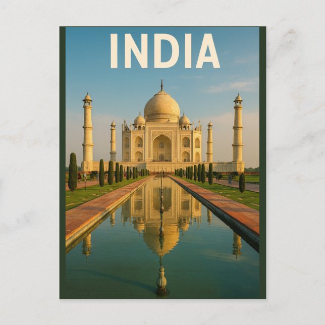 India – The Majestic Taj Mahal Postcard (Front)