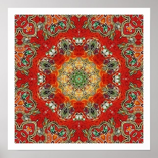 India Tile Mandala Poster (Front)