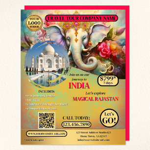 India Travel Ganesh Colorful Template Flyer
