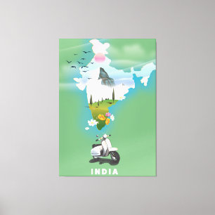 India travel poster canvas print