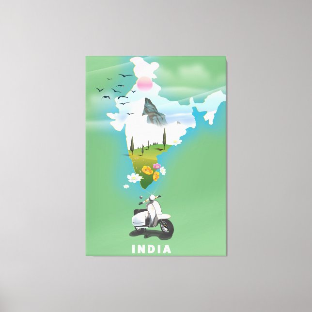 India travel poster canvas print (Front)