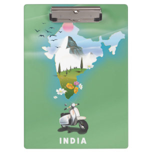 India travel poster clipboard