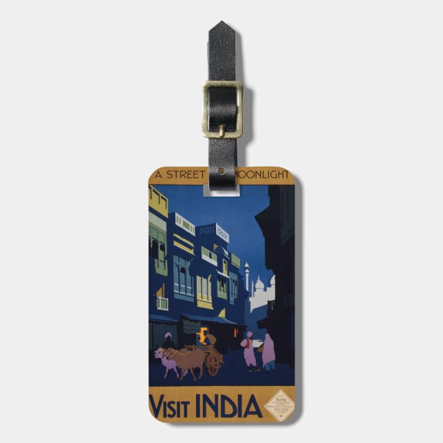 India Travel Poster custom luggage tag (Front Vertical)