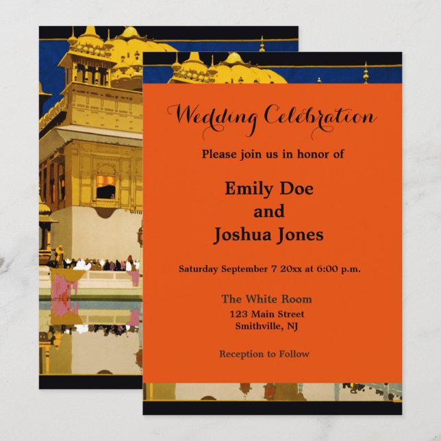 India travel poster indian vintage art invitation (Front/Back)