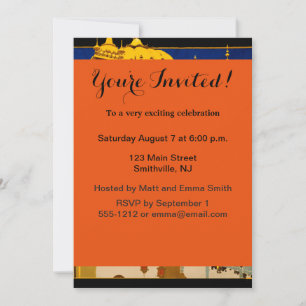 India travel poster indian vintage art invitation