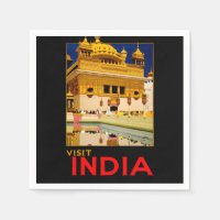 India travel poster indian vintage art