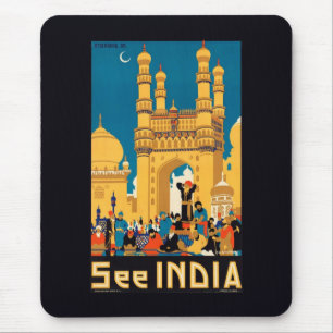 India Travel Poster mousepad