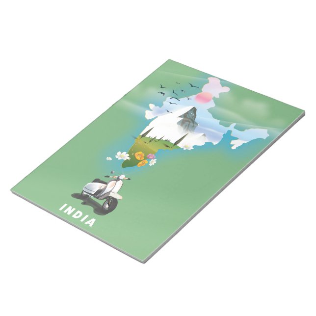 India travel poster notepad (Angled)