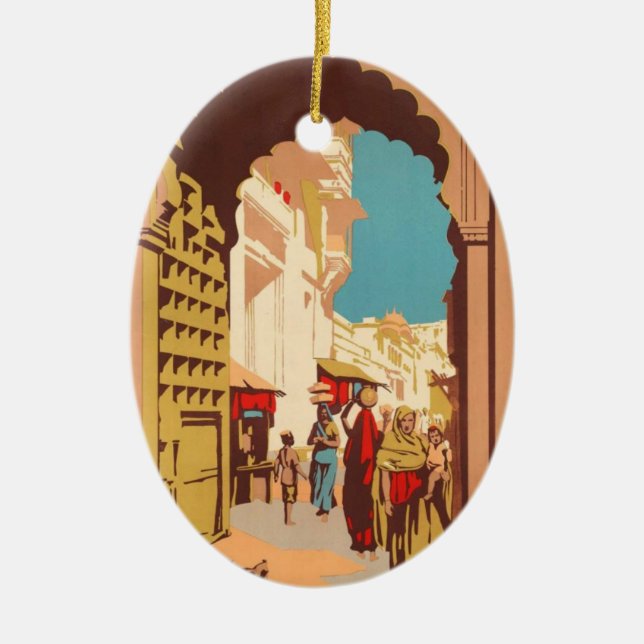 India Travel Poster ornament (Front)