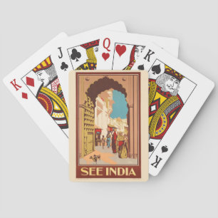 India Travel Poster playing cards