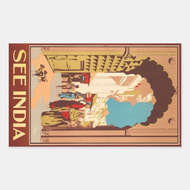 India Travel Poster stickers (Front)