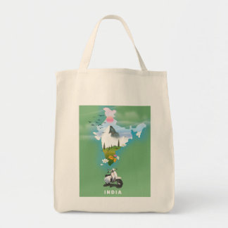 India travel poster tote bag