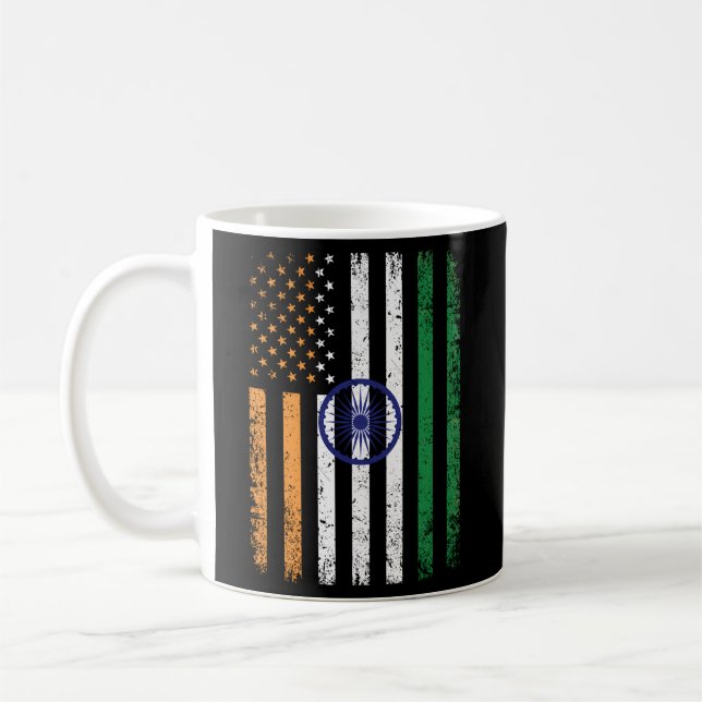 India Usa Flag 4Th Of July Patriotic American Indi Coffee Mug (Left)