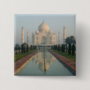 INDIA, Uttar Pradesh, Agra: Taj Mahal, Morning 15 Cm Square Badge