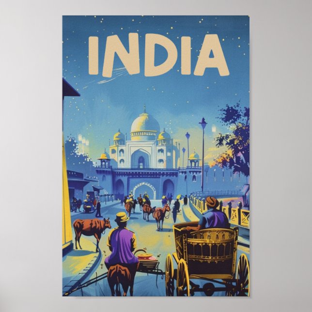 India Vintage Famous Travel Place Poster (Front)