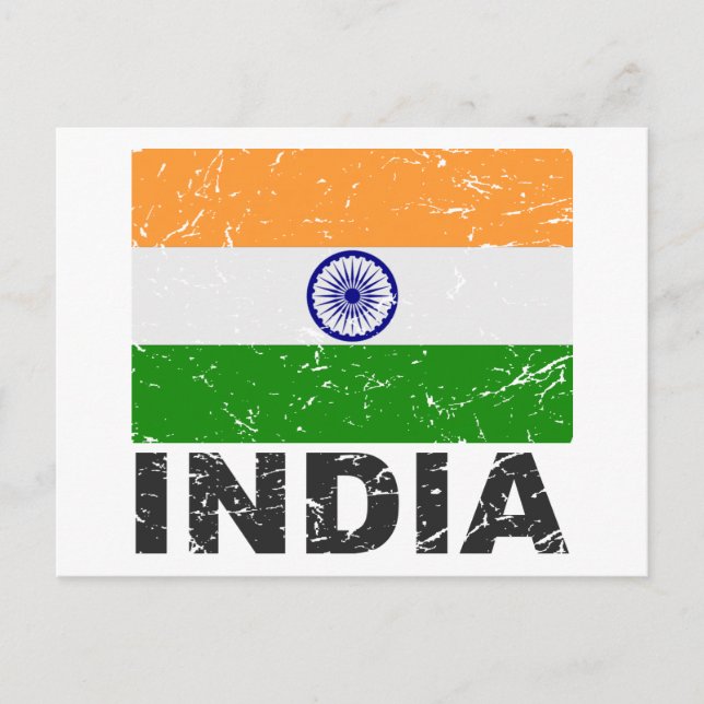India Vintage Flag Postcard (Front)