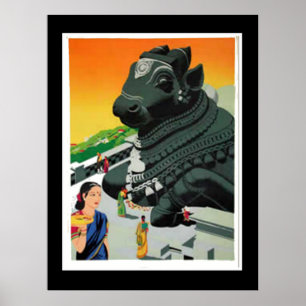 India vintage poster Visit