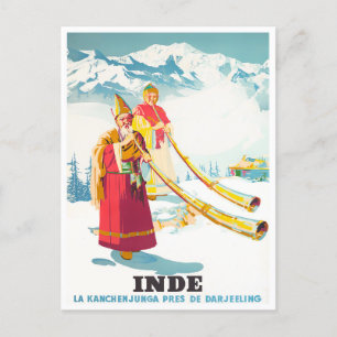 India vintage travel postcard