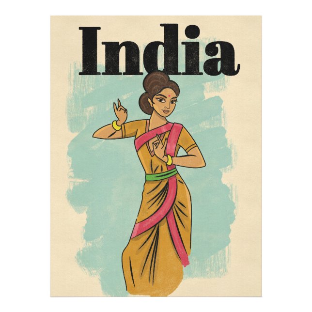 India vintage travel poster (Front)