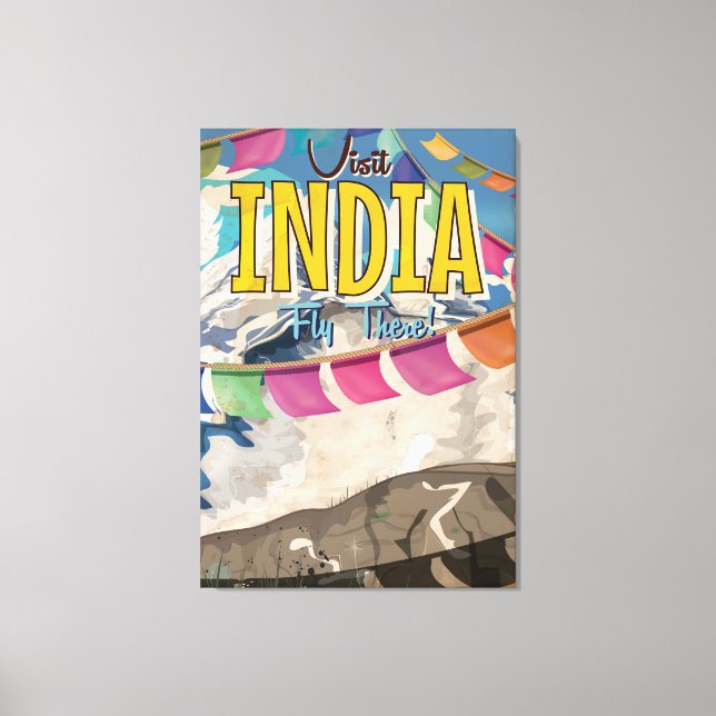 India Vintage Travel poster Canvas Print (Front)