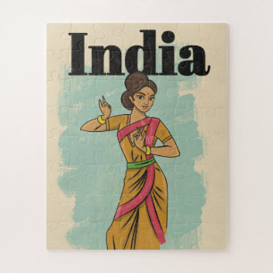 India vintage travel poster jigsaw puzzle