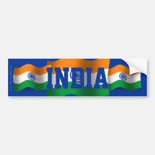 India Waving Flag Bumper Sticker