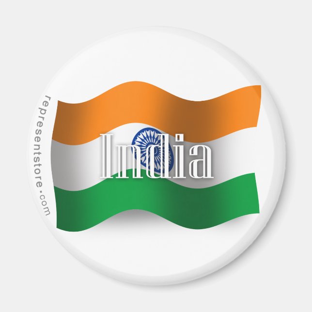 India Waving Flag Magnet (Front)