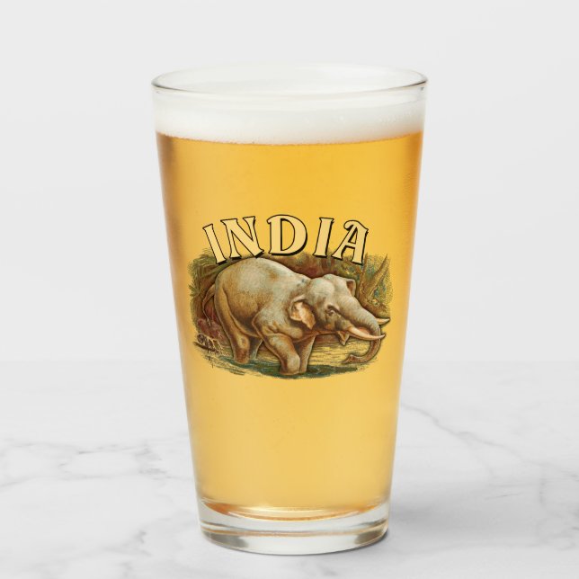 India Wildlife - Indian Elephant Glass (Front Filled)