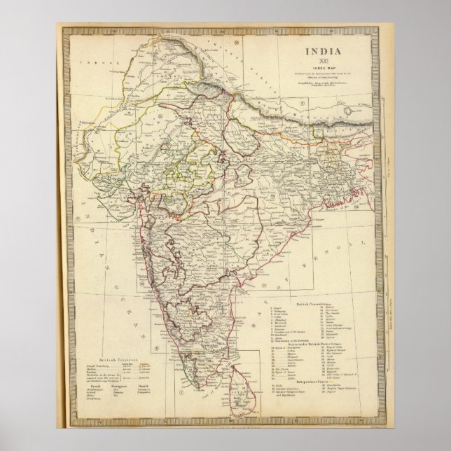 India XII Index map Poster (Front)