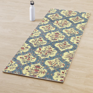 Indian 18th Century Floral Pattern Yoga Mat