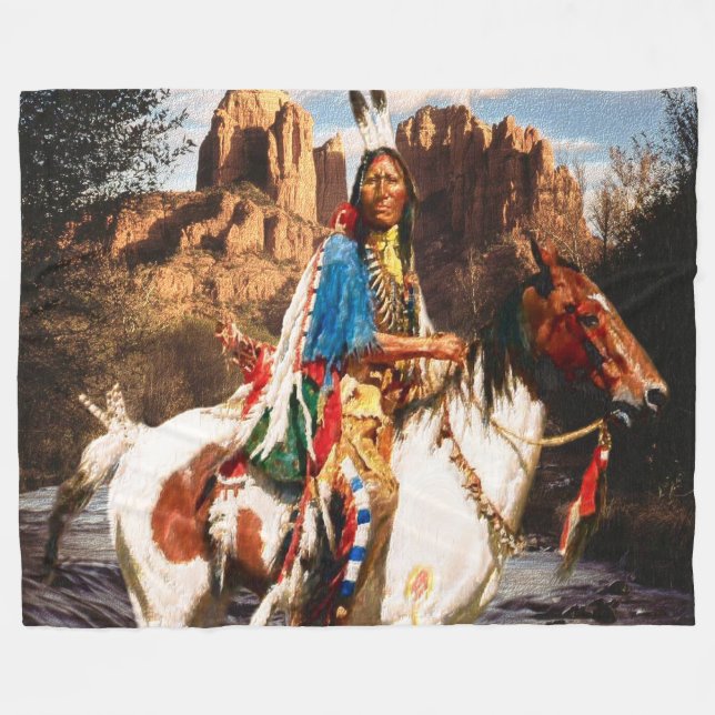 Indian 1A Fleece Blanket (Front (Horizontal))