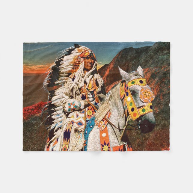 Indian 1B Fleece Blanket (Front (Horizontal))