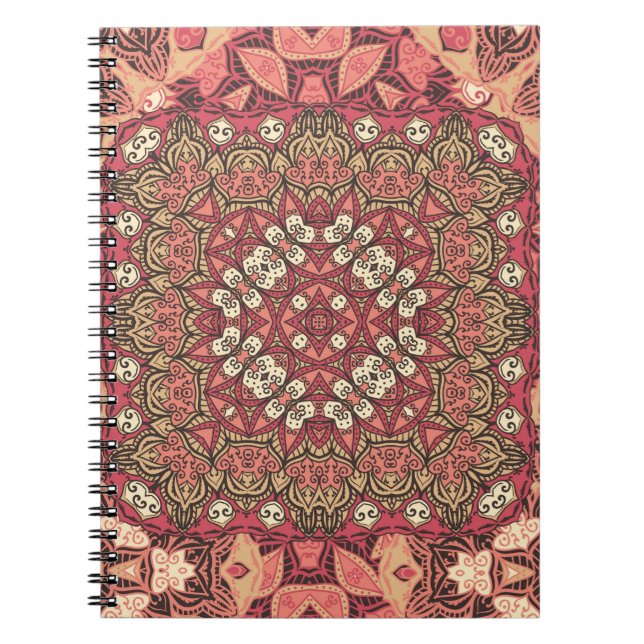 Indian abstract medallion pattern. Boho and gypsy  Notebook (Front)