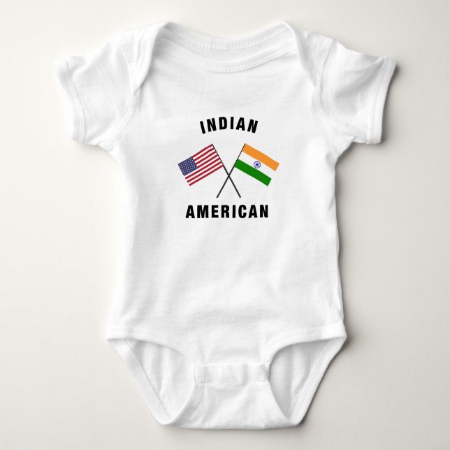 Indian American Flag Baby Bodysuit (Front)