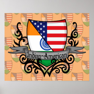 Indian-American Shield Flag Poster