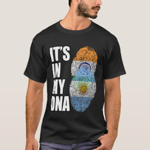 Indian And Argentinian Mix DNA Flag Heritage T-Shirt