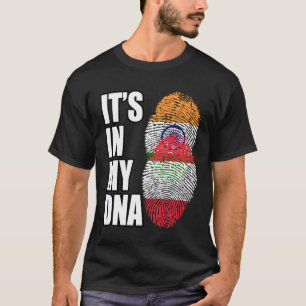 Indian And Austrian Mix DNA Flag Heritage T-Shirt