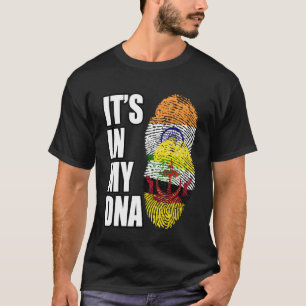 Indian And Bruneian Mix DNA Flag Heritage T-Shirt