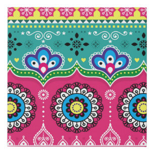 Indian and Pakistani truck art design, Jingle truc Faux Canvas Print