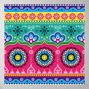 Indian and Pakistani truck art design, Jingle truc Poster